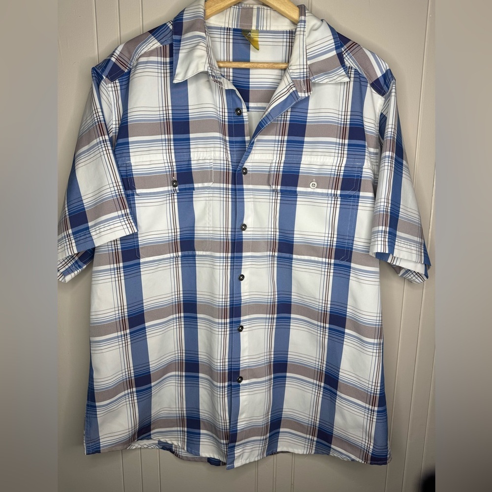 Alpine Design Blue and White Casual Button Down Shirt